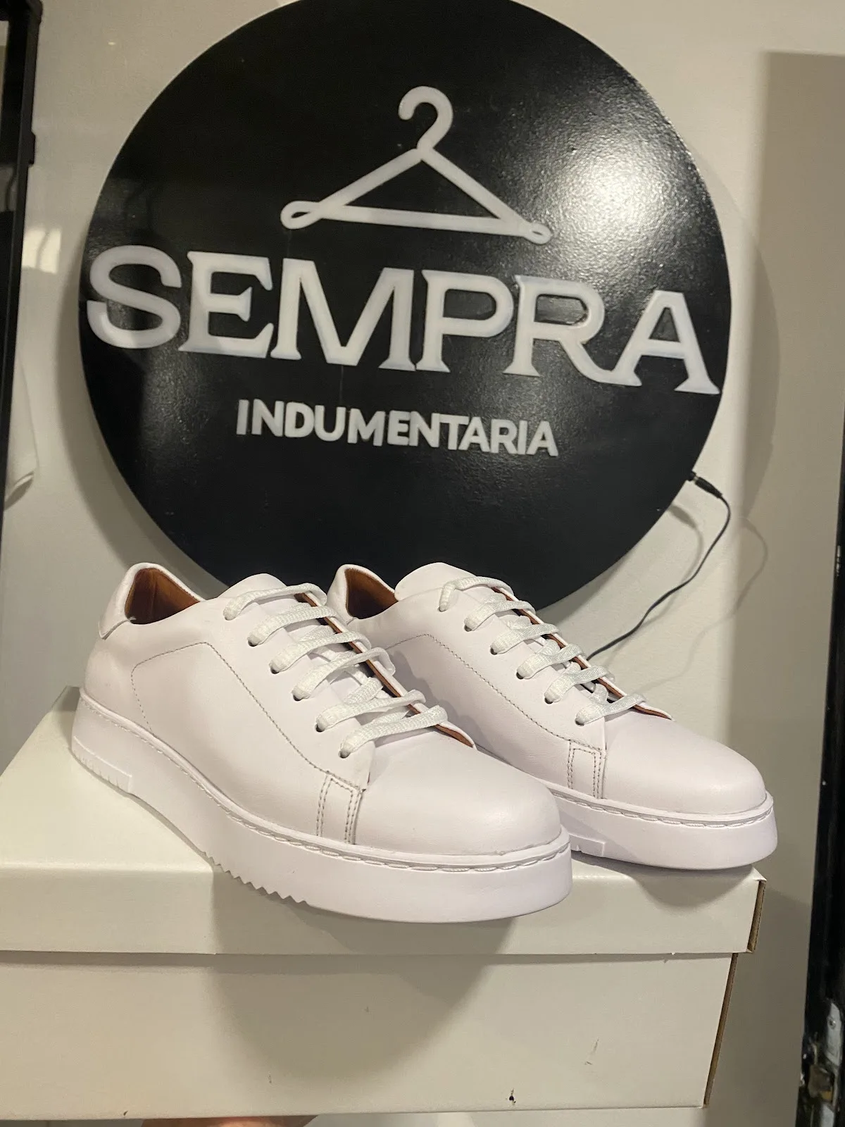 Sneaker de cuero blanca Sempra